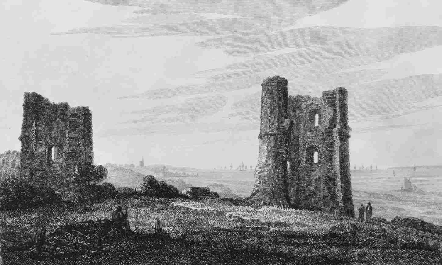Hadleigh Castle in Thames, Cooke & Owen 1818