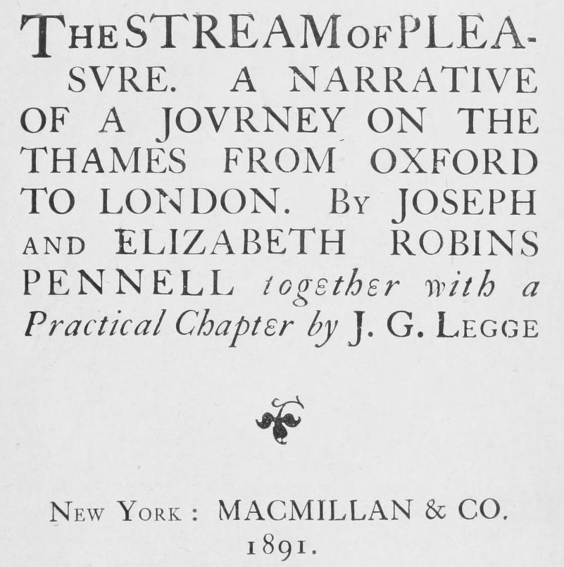Frontispiece, Thames, Stream of Pleasure, J & E Pennell 1891