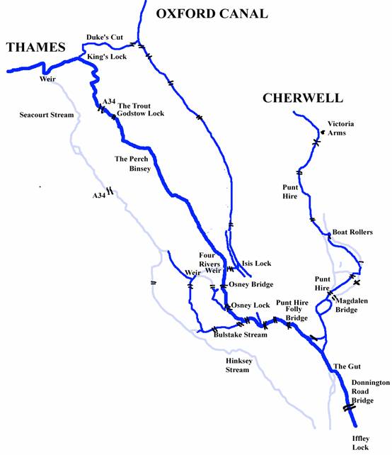Oxford waters map